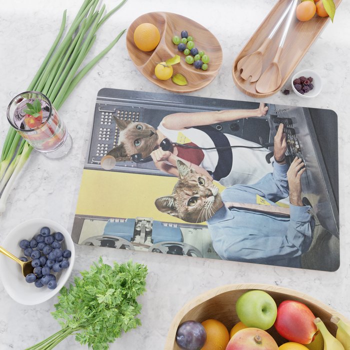 Cat Espionage Cutting Board Gallery Image 2