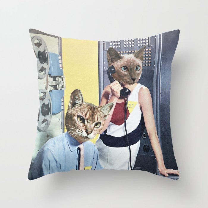 Cat Espionage Throw Pillow Gallery Image 6