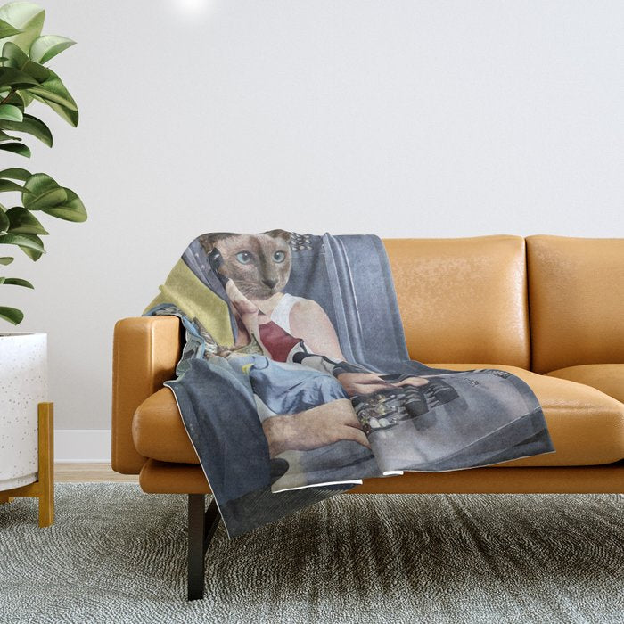 Cat Espionage Throw Blanket Gallery Image 1