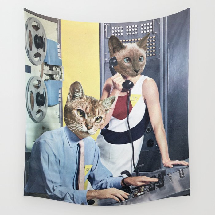 Cat Espionage Wall Tapestry Gallery Image 1