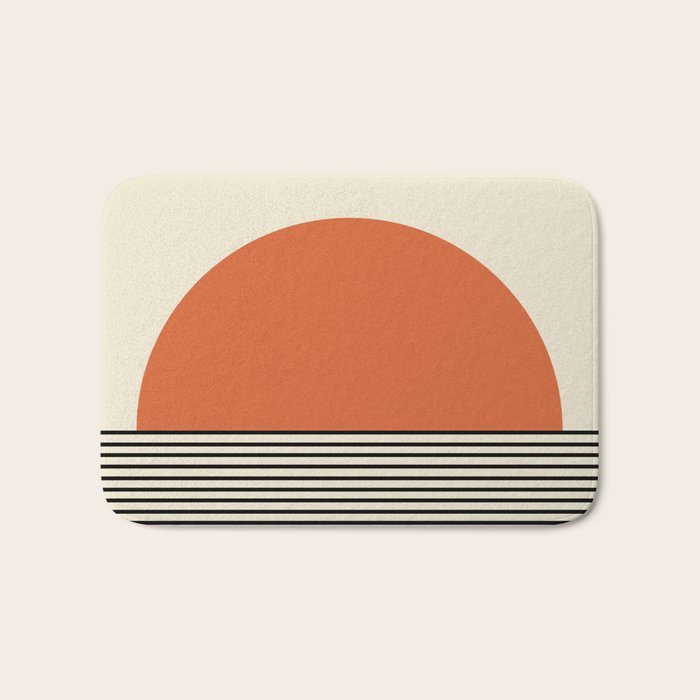 Sunrise Sunset I - Orange Black Bath Mat Gallery Image 1