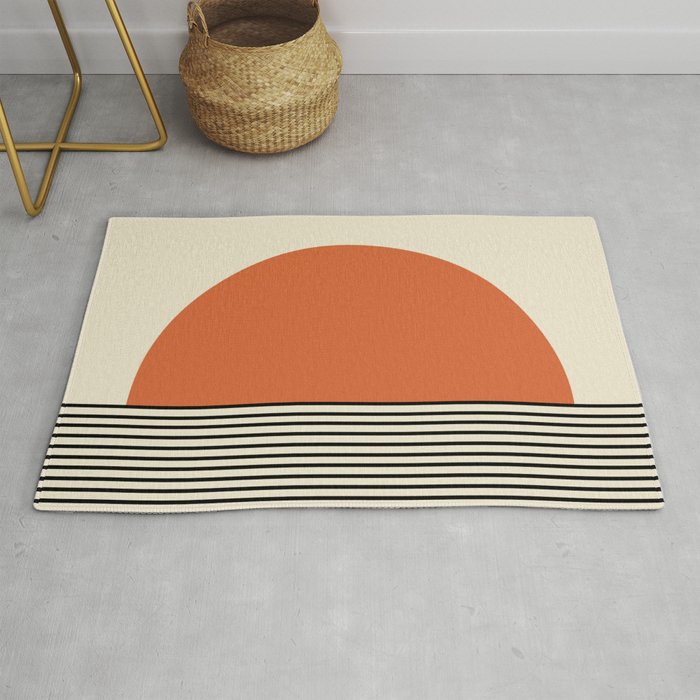 Sunrise Sunset I - Orange Black Rug Gallery Image 1