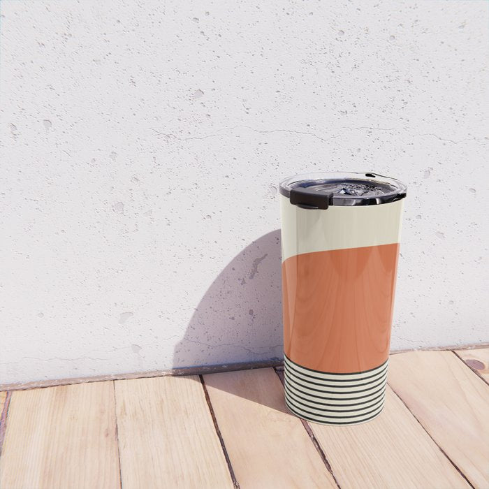 Sunrise Sunset I - Orange Black Travel Mug Gallery Image 4