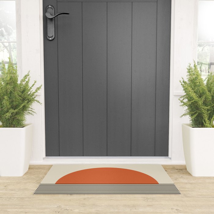 Sunrise Sunset I - Orange Black Welcome Mat Gallery Image 3
