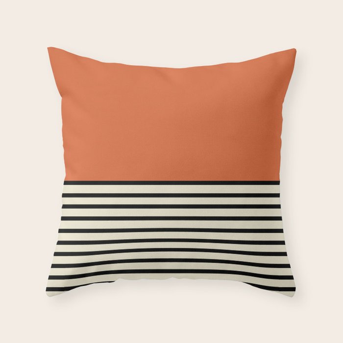 Sunrise Sunset I - Orange Black Throw Pillow Gallery Image 6