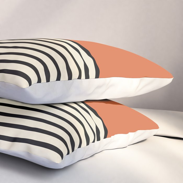 Sunrise Sunset I - Orange Black Pillow Sham Gallery Image 3