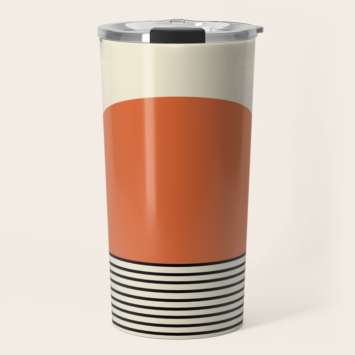 Sunrise Sunset I - Orange Black Travel Mug Gallery Image 1