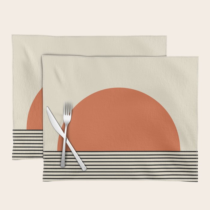 Sunrise Sunset I - Orange Black Placemat Gallery Image 1