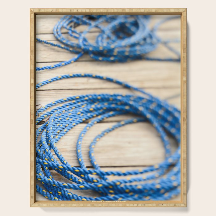 Blue Line Nautical minimalist photograph Serving Tray Gallery Image 1