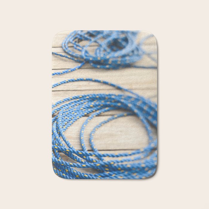Blue Line Nautical minimalist photograph Bath Mat Gallery Image 1