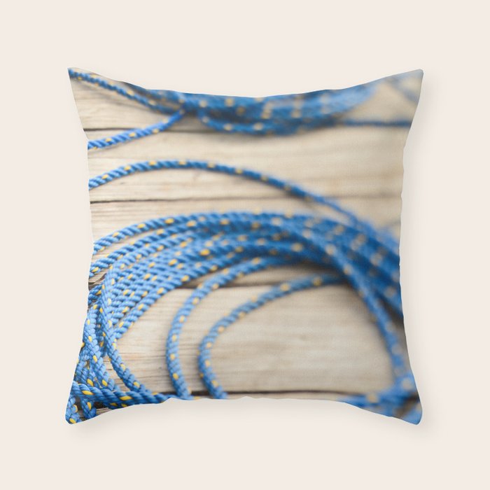 Blue Line Nautical minimalist photograph Throw Pillow Gallery Image 6
