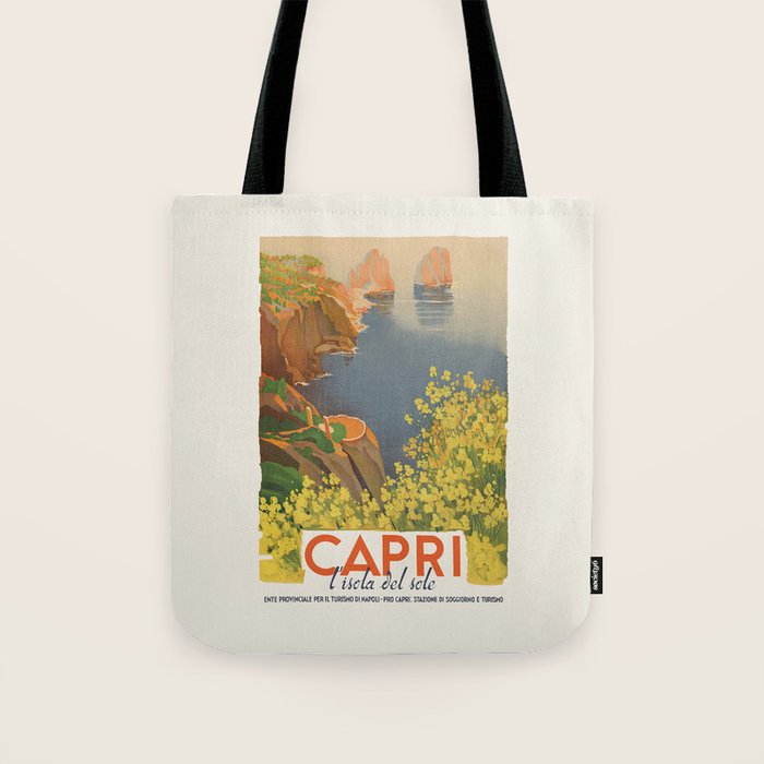 Capri Italy Vintage Travel Poster, 1948 Tote Bag Gallery Image 1