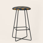 Boho Summer Sun Pattern VII Navy Blue Burnt Orange Stool Gallery Image 1