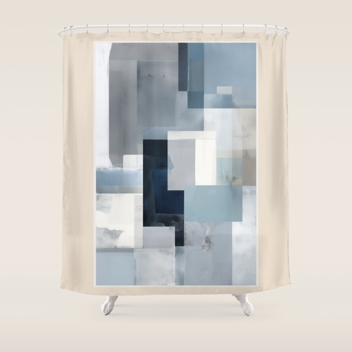 Soft Blue Forms I Shower Curtain Gallery Image 1