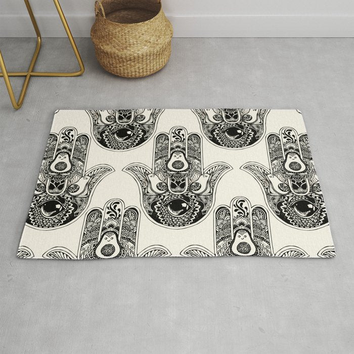 Hamsa Hand Avocado Rug Gallery Image 1