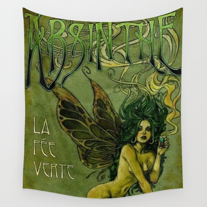 Vintage Parisian Green Fairy Absinthe Alcoholic Aperitif Advertisement Poster Wall Tapestry Gallery Image 4