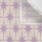 Midcentury Modern Atomic Starburst Pattern Lilac Cream Wall Tapestry Gallery Image 3