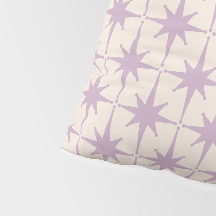 Midcentury Modern Atomic Starburst Pattern Lilac Cream Pillow Sham Gallery Image 4