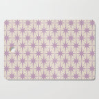 Midcentury Modern Atomic Starburst Pattern Lilac Cream Cutting Board Gallery Image 1