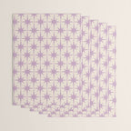 Midcentury Modern Atomic Starburst Pattern Lilac Cream Wrapping Paper Gallery Image 3