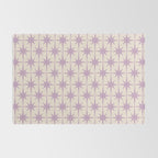 Midcentury Modern Atomic Starburst Pattern Lilac Cream Rug Gallery Image 2