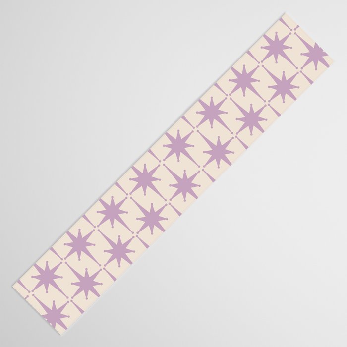 Midcentury Modern Atomic Starburst Pattern Lilac Cream Table Runner Gallery Image 3
