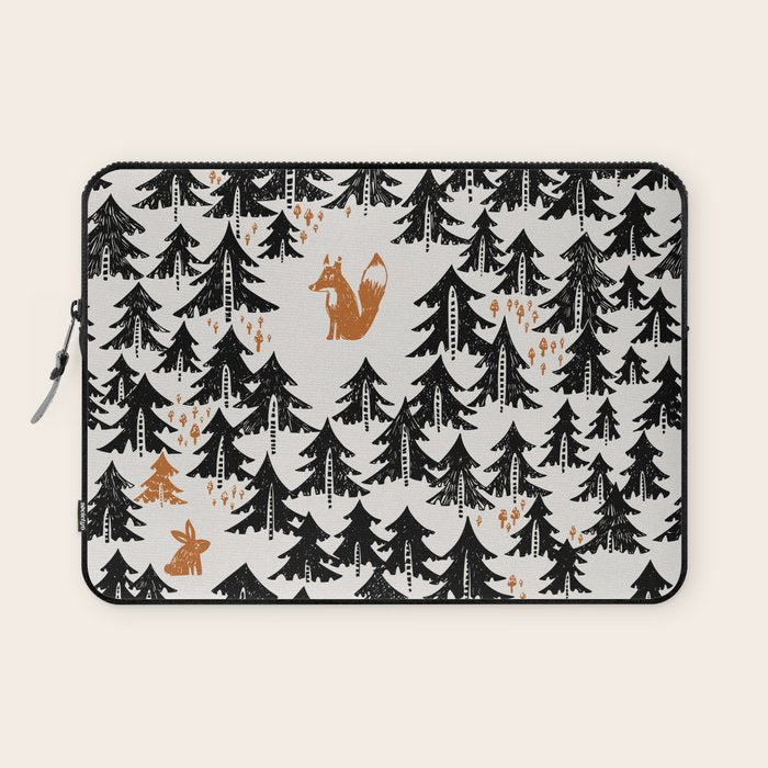 Black Forest fox and hare Laptop Sleeve Gallery Image 1