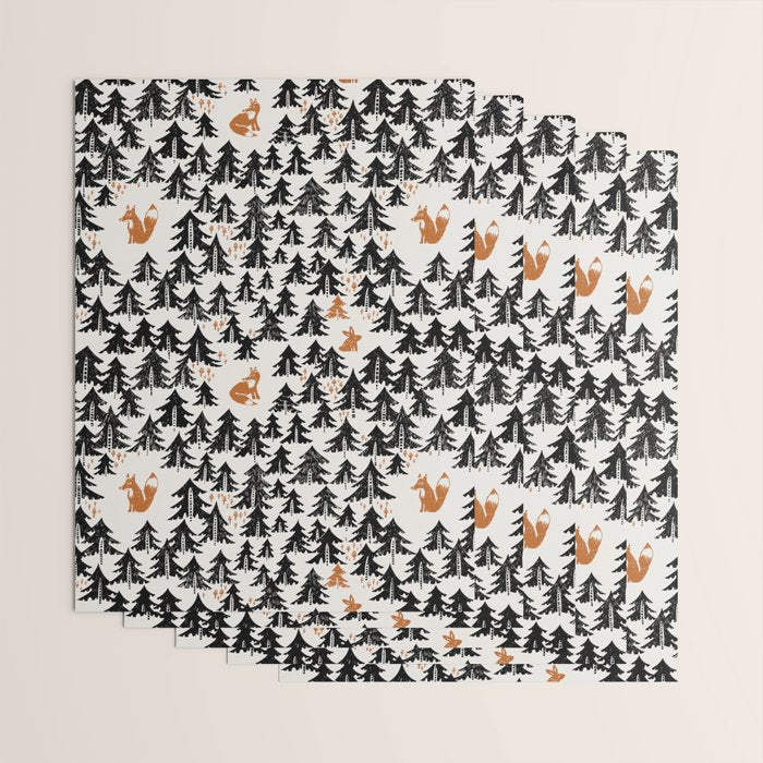 Black Forest fox and hare Wrapping Paper Gallery Image 3