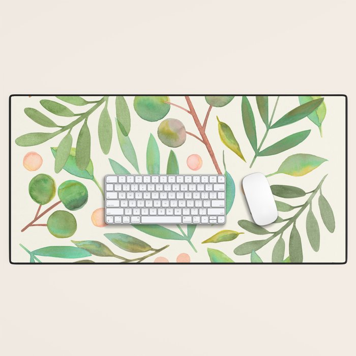 Watercolor Leaves I Desk Mat Gallery Image 1