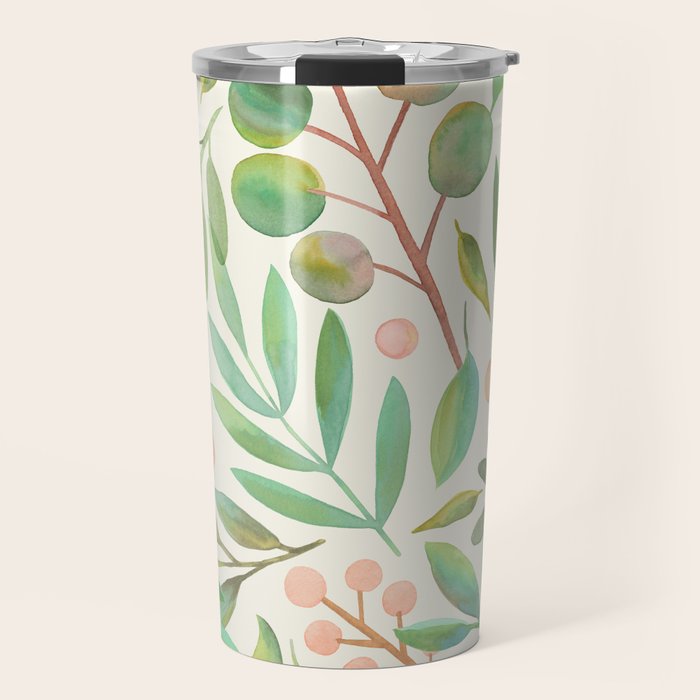Watercolor Leaves I Travel Mug Gallery Image 1