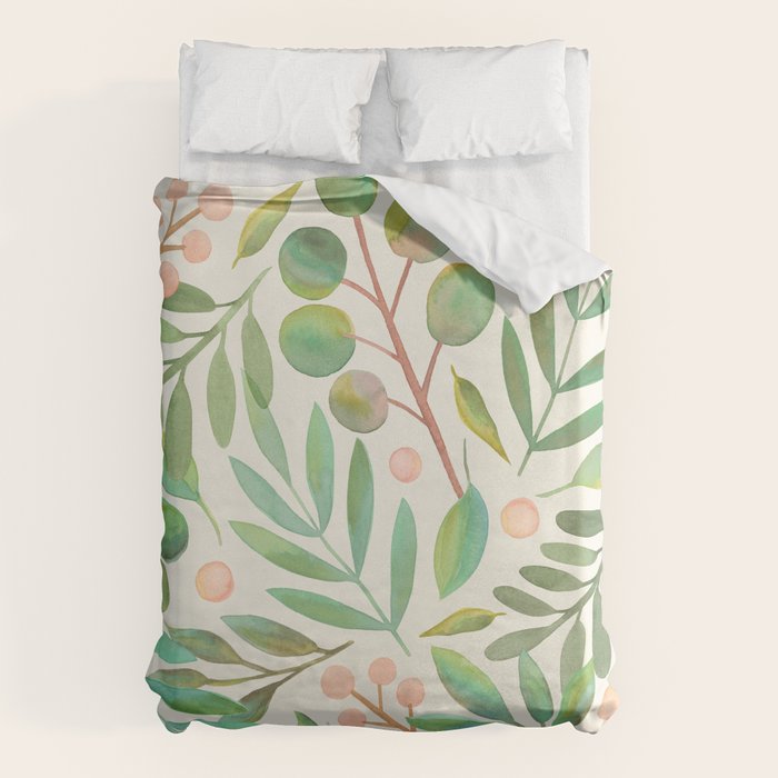 Watercolor Leaves I Duvet Cover Gallery Image 6