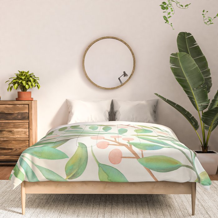 Watercolor Leaves I Comforter Gallery Image 3