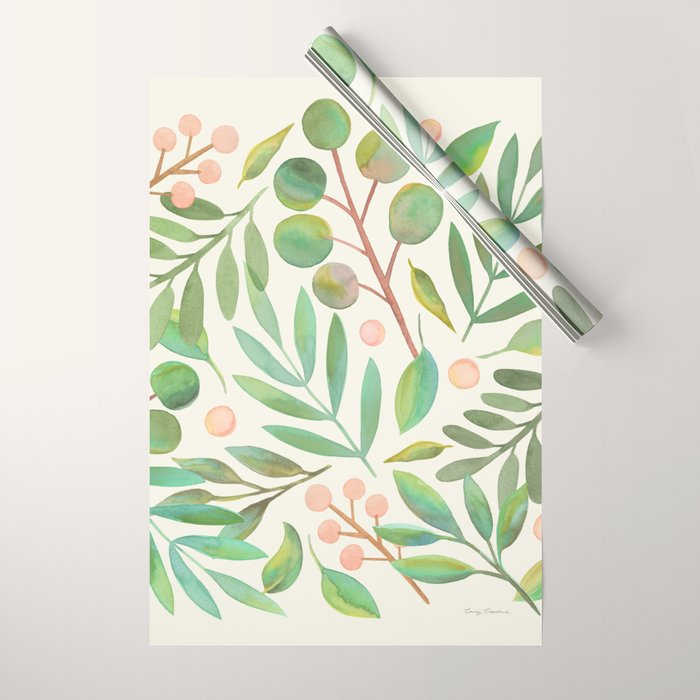 Watercolor Leaves I Wrapping Paper Gallery Image 1