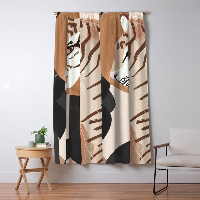 Abstract Art Tiger Window Curtain Gallery Image 1