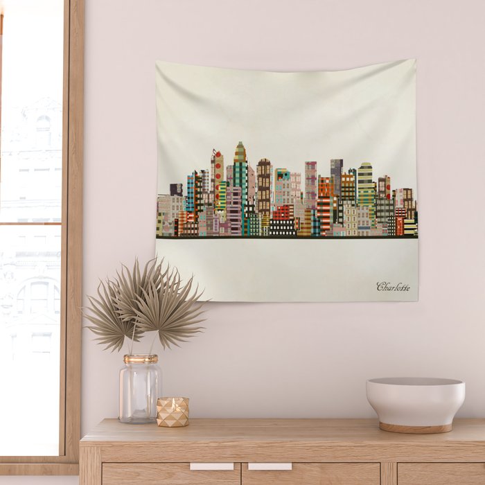 charlotte north carolina skyline Wall Tapestry Gallery Image 2