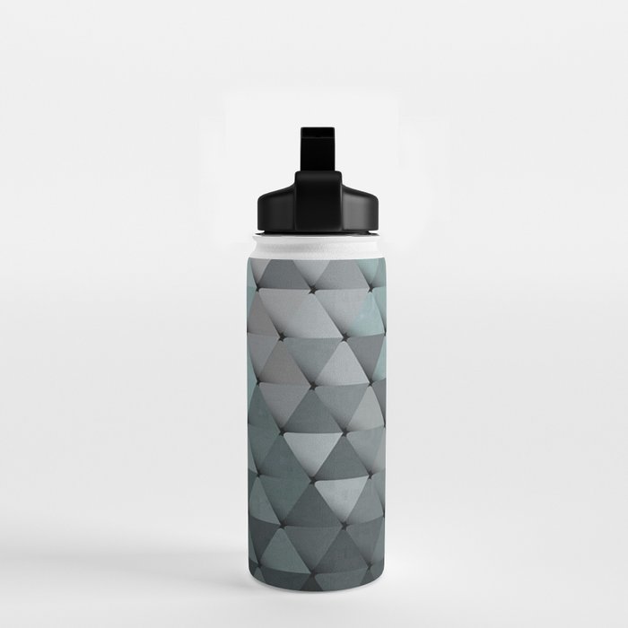 Triangles Teal Gray Water Bottle Gallery Image 2