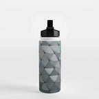 Triangles Teal Gray Water Bottle Gallery Image 2