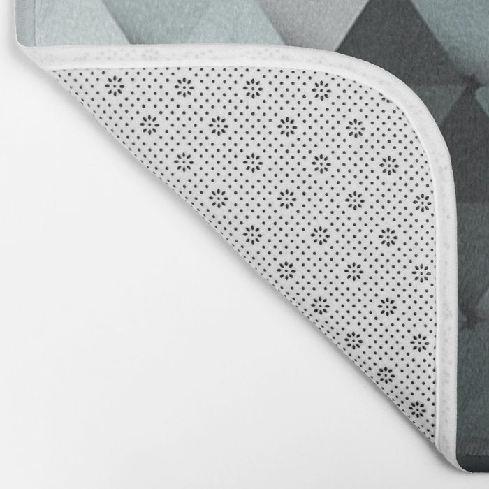 Triangles Teal Gray Bath Mat Gallery Image 2