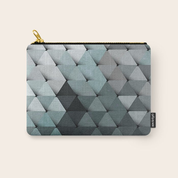 Triangles Teal Gray Carry All Pouch Gallery Image 1