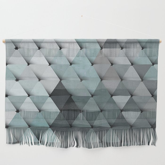 Triangles Teal Gray Wall Hanging Gallery Image 1