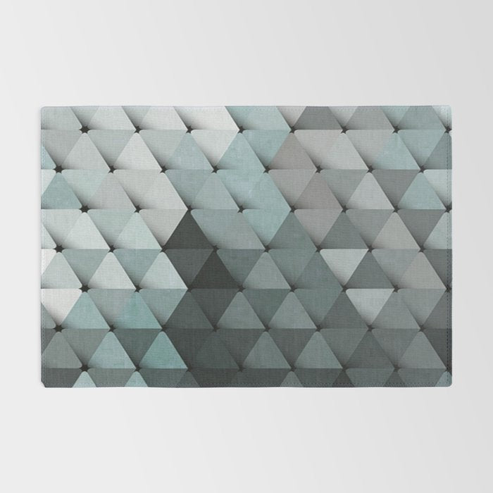 Triangles Teal Gray Rug Gallery Image 2