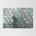 Triangles Teal Gray Rug Gallery Image 2