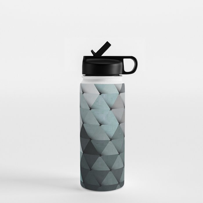 Triangles Teal Gray Water Bottle Gallery Image 1