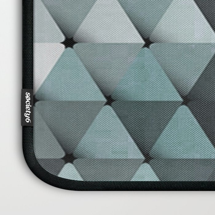 Triangles Teal Gray Laptop Sleeve Gallery Image 3