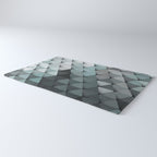 Triangles Teal Gray Rug Gallery Image 3