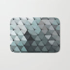 Triangles Teal Gray Bath Mat Gallery Image 1