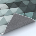 Triangles Teal Gray Rug Gallery Image 4