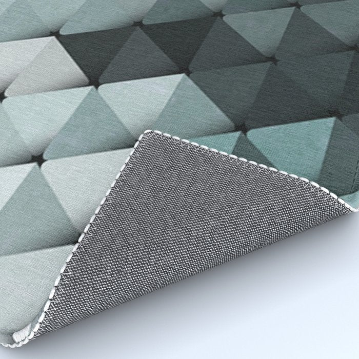 Triangles Teal Gray Rug Gallery Image 4