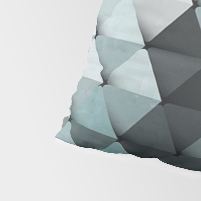 Triangles Teal Gray Pillow Sham Gallery Image 4