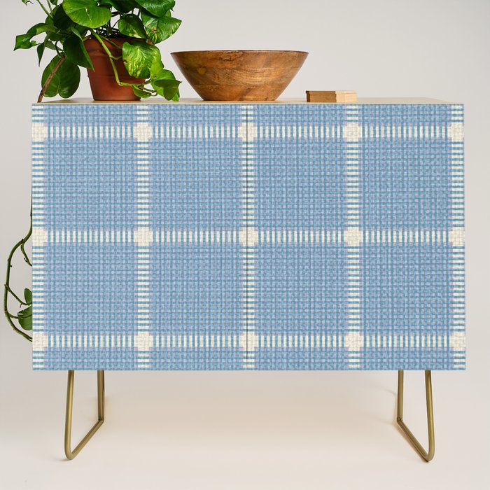 Woven Cross Check Seaside Blue x Cream x Lavender Credenza Gallery Image 1